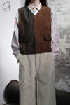 AVIVA JIFEI XUE single-breasted vest commonplace brand collection store AJX-SO-SBCV-BRM-BBZ mottled brown PAJX3